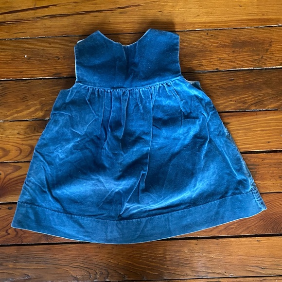 Vintage Maggie Mackall Blue Velour Candy Cane Dress Size 2 - Picture 3 of 4